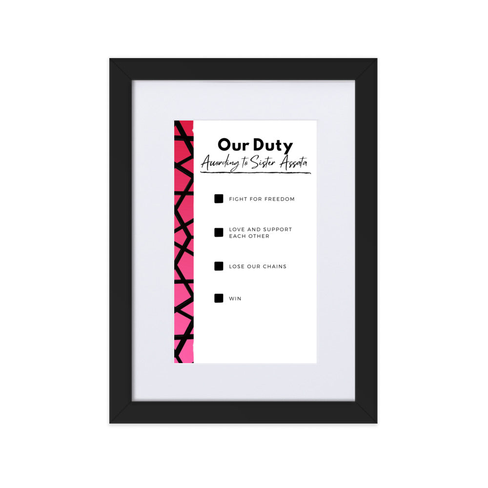 Our Duty - Matte Paper Framed Poster With Mat